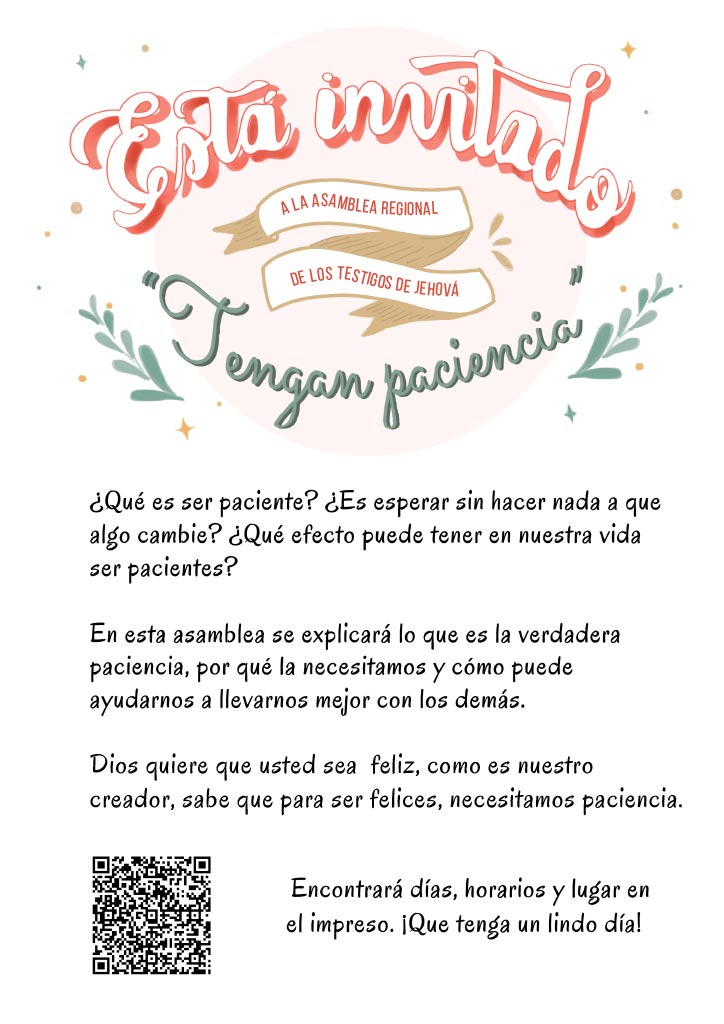 Plantilla Invitación Asamblea Regional Tengan Paciencia Kingdomcrafts